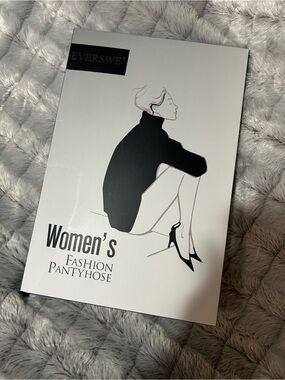 EVERSWE Women's Fashion Pantyhose - Black Illustration on White Box